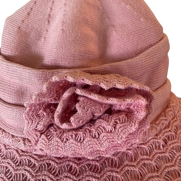 PARKHURST Canada Packable 100% Cotton Brimmed Bucket Hat with Rosette Mauve - Picture 2 of 8